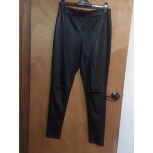 H&M Knee Cut Out Pleather Pants